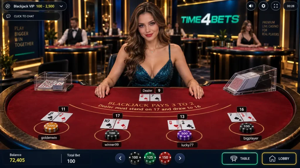 time4bets live blackjack